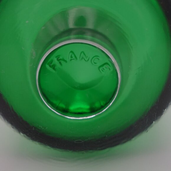 One(1) Green Glass with Circular Stem Base France - Picture 9 of 14